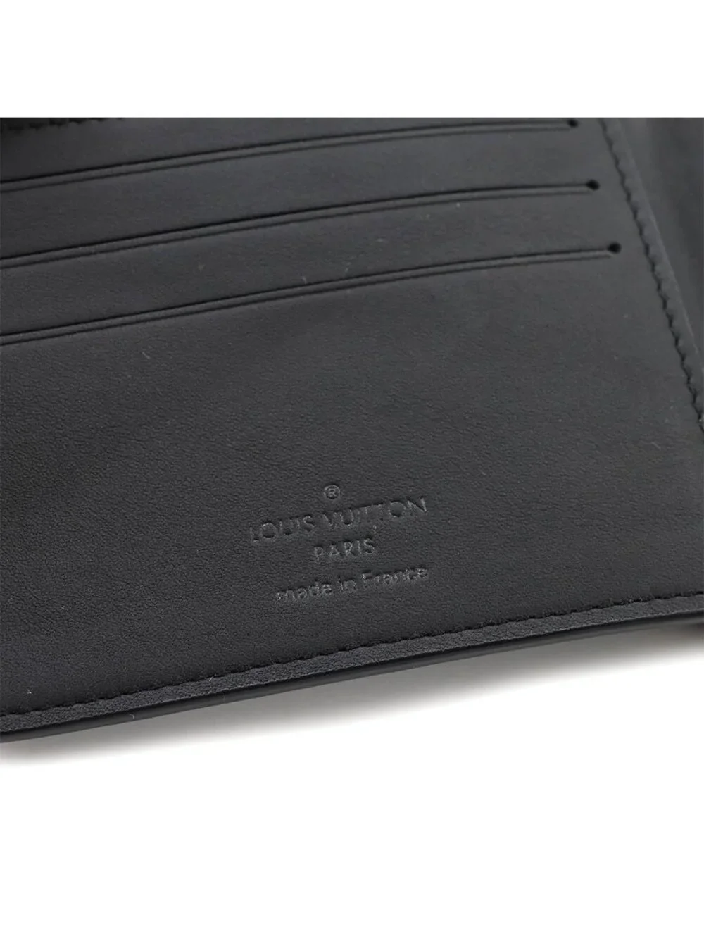 Louis Vuitton Monogram Shadow Portefeuille Multiple Bifold Wallet Black